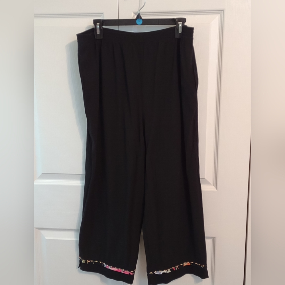 Alfred  Dunner Black Elastic waist pant, pull-on size 18